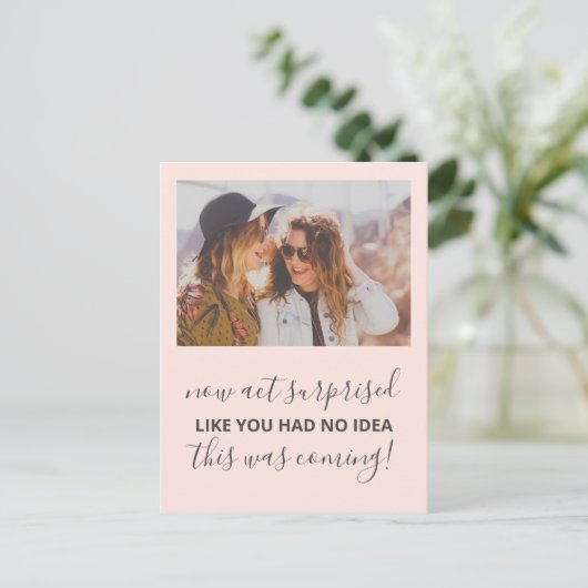 Werden Sie mein überwältigendes, lustiges Foto sei Einladungspostkarte (Stehend Vorderseite)