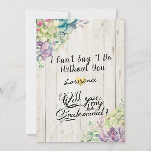 Werden Sie mein überwältigendes rustikales Holz se Einladung (Vorderseite)