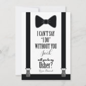 Werden Sie mein Usher sein - Tuxedo Krawatte Brack Einladung (Vorderseite)
