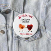 Werden Sie mein Valentin sein? Button (Beispiel)