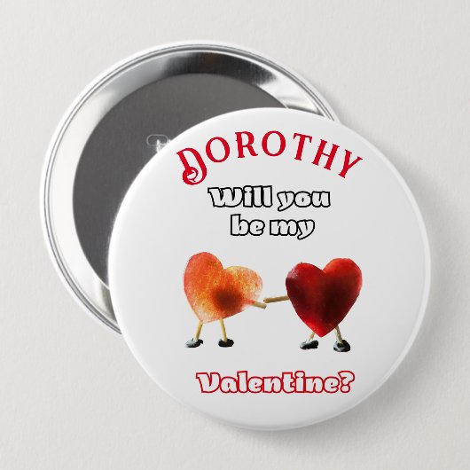 Werden Sie mein Valentin sein? Button (Vorne & Hinten)