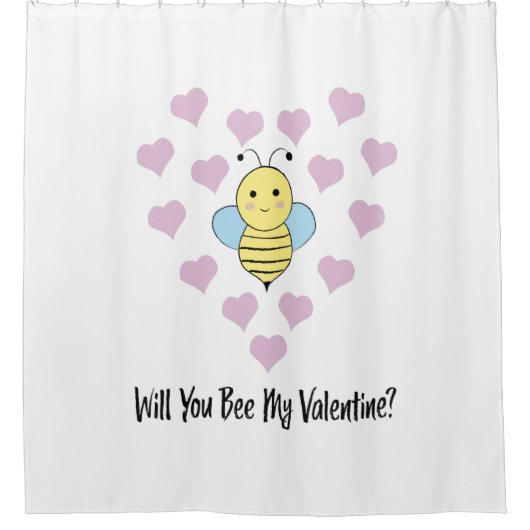 Werden Sie mein Valentin sein? Duschvorhang (Vorderseite)