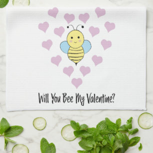Werden Sie mein Valentin sein? Geschirrtuch
