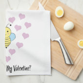 Werden Sie mein Valentin sein? Geschirrtuch (Viertel Falte)
