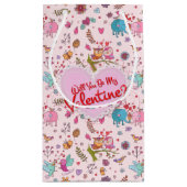 Werden Sie mein Valentin sein? niedliche Tiere in Kleine Geschenktüte (Rückseite)