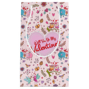 Werden Sie mein Valentin sein? niedliche Tiere in  Kleine Geschenktüte