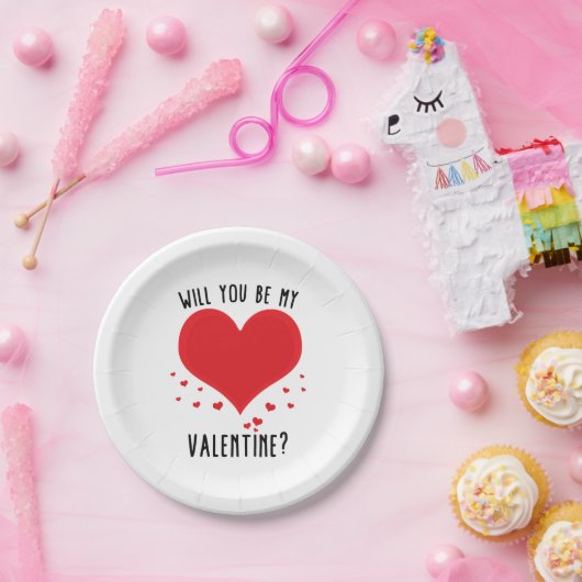 Werden Sie mein Valentin sein? Pappteller (Party)