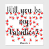 Werden Sie mein Valentin sein? Playful Red Hearts Aufkleber (Blatt)