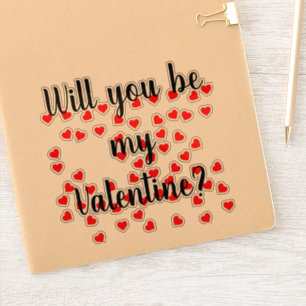 Werden Sie mein Valentin sein? Playful Red Hearts Aufkleber