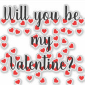 Werden Sie mein Valentin sein? Playful Red Hearts Aufkleber (Vorderseite)