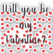 Werden Sie mein Valentin sein? Playful Red Hearts Aufkleber (Vorderseite)