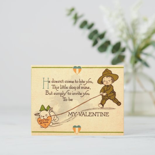 Werden Sie mein Valentin sein? Postkarte (Stehend Vorderseite)