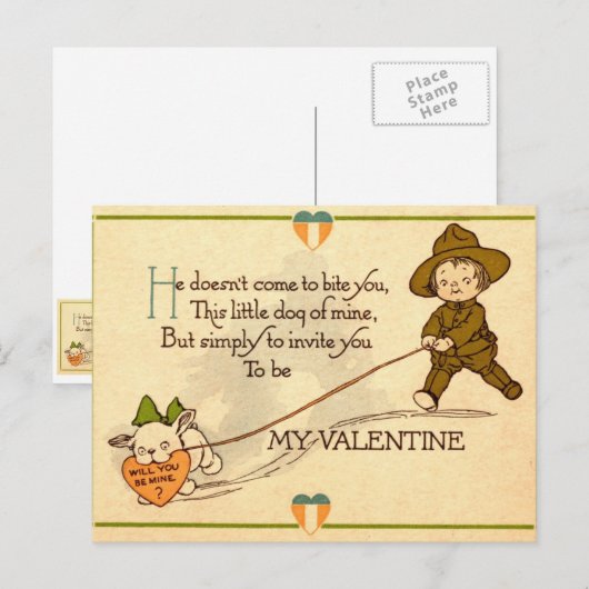 Werden Sie mein Valentin sein? Postkarte (Vorne/Hinten)