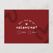 Werden Sie mein Valentin sein? Romantischer Valent Postkarte (Vorderseite)