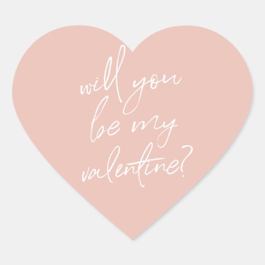 "Werden Sie mein Valentin sein?" rosa Herzklammern Herz-Aufkleber (Vorderseite)