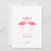 Werden Sie mein Valentin sein, rosa weißer Flaming Einladung (Vorderseite)