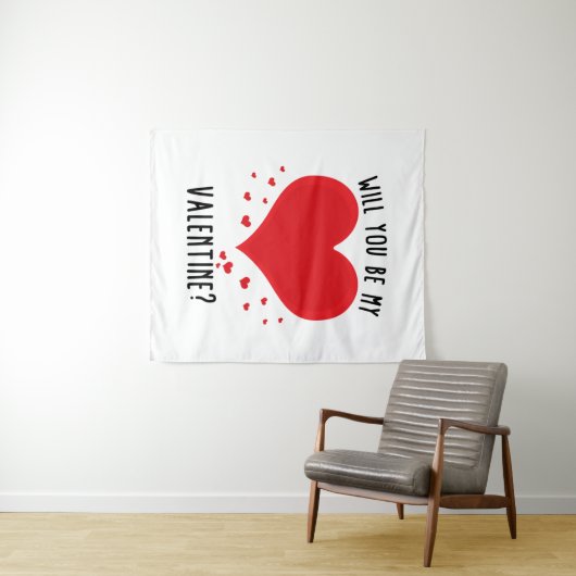 Werden Sie mein Valentin sein? Wandteppich (Beispiel (Horizontal))