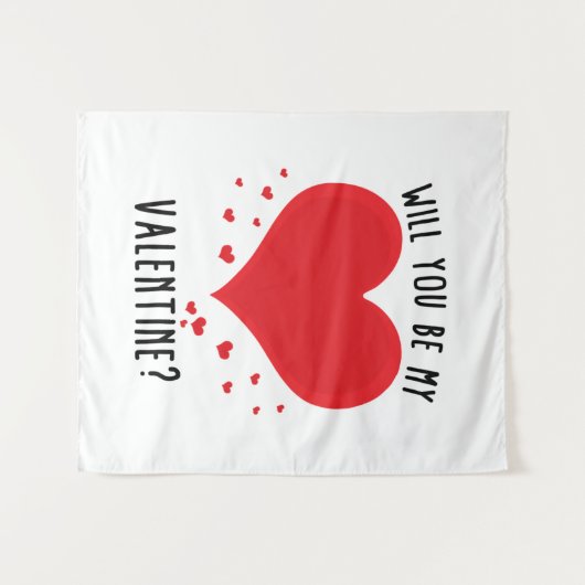 Werden Sie mein Valentin sein? Wandteppich (Vorderseite (Horizontal))