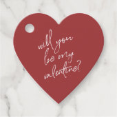 Werden Sie mein Valentine Red Heart Geschenk sein? Geschenkanhänger (Vorderseite)