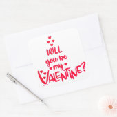 WERDEN SIE MEIN VALENTINE SEIN ? QUADRATISCHER AUFKLEBER (Umschlag)