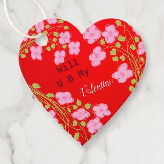 Werden Sie mein Valentiner Herztag sein? Geschenkanhänger (Vorderseite)