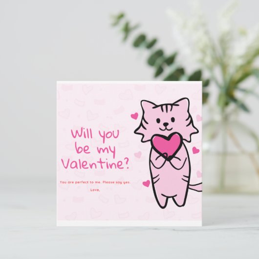 Werden Sie mein Valentinin sein? Einladung (Stehend Vorderseite)