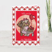 Werden Sie mein Valentinin sein? Karte (Vorderseite)