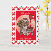 Werden Sie mein Valentinin sein? Karte (Gelbe Blume)