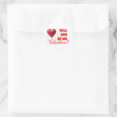 Werden Sie mein Valentinin sein? Runder Aufkleber (Tasche)