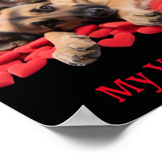 Werden Sie mein Valentinisches Deutsches Schäferpo Poster (Ecke)