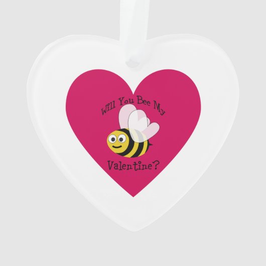 Werden Sie mein Valentinisches Rotes Herz sein? Ornament (Rückseite)