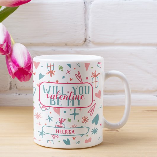 Werden Sie mein Valentinmuster sein? Kaffeetasse