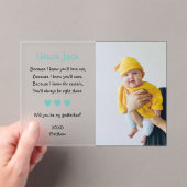 Werden Sie mein Vater Vorschlag Foto Taufe? Acryleinladungen (Insitu (Handheld))