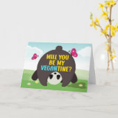 Werden Sie mein Vegantine sein, Veganer Valentinst Karte (Gelbe Blume)