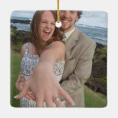 Werden Sie mein Verlobung-Foto auf der Rückseite s Keramikornament (Rückseite)