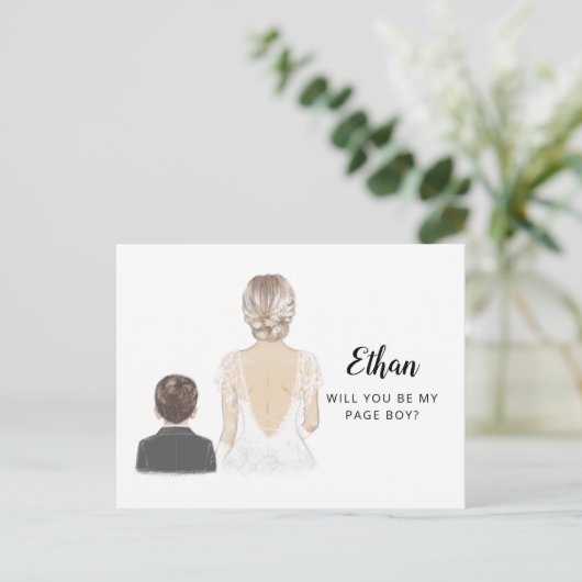 Werden Sie mein Vorschlag für den Seitenjunge Post Postkarte (Stehend Vorderseite)