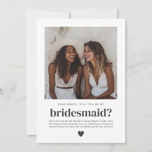 Werden Sie mein Vorschlag für ein Foto von Bridesm Einladung (Vorderseite)