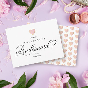 Werden Sie mein Vorschlag für ein rosa Bridesmaid- Postkarte