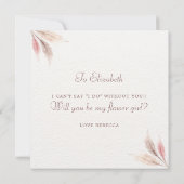 Werden Sie mein Vorschlag für eine Blumenmädchen-B Einladung (Rückseite)