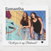 Werden Sie mein Vorschlag für eine Brautjungfrau s Schaumweinetikett (Einzelnes Label)