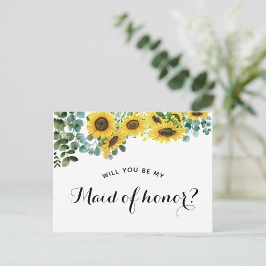 Werden Sie mein Vorschlag für eine Trauzeugin sein Ankündigungspostkarte (Stehend Vorderseite)