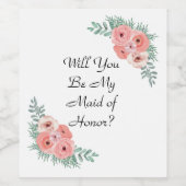 Werden Sie mein Vorschlag für eine Trauzeugin sein Weinetikett (Einzelnes Label)