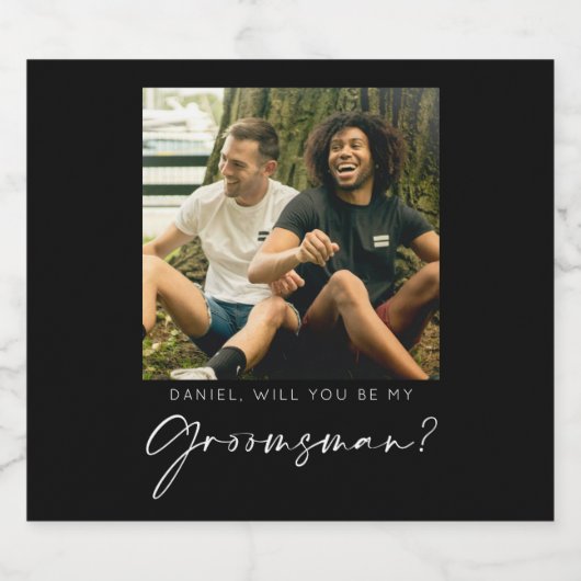 Werden Sie mein Vorschlag für einen Trauzeuge mit Bierflaschenetikett (Einzelnes Label)