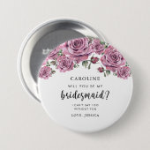 Werden Sie mein Vorschlag von Bridesmaid sein Button (Vorne & Hinten)