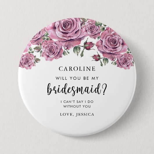 Werden Sie mein Vorschlag von Bridesmaid sein Button (Vorderseite)
