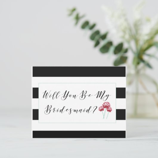 Werden Sie mein Vorschlag von Bridesmaid sein? Einladungspostkarte (Stehend Vorderseite)