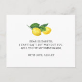 Werden Sie mein Vorschlag von Bridesmaid sein? | L Einladungspostkarte (Rückseite)