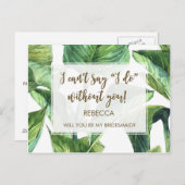 werden Sie meine Blätter Tropen aus Palmblättern s Einladungspostkarte (Vorne/Hinten)