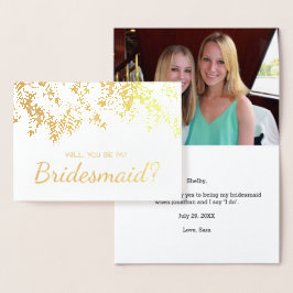 Werden Sie meine Blätter von Bridesmaid Gold Foil  Folienkarte