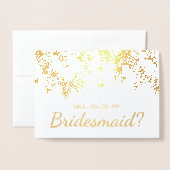 Werden Sie meine Blätter von Bridesmaid Gold Foil Folienkarte (Vorderseite mit Umschlag)